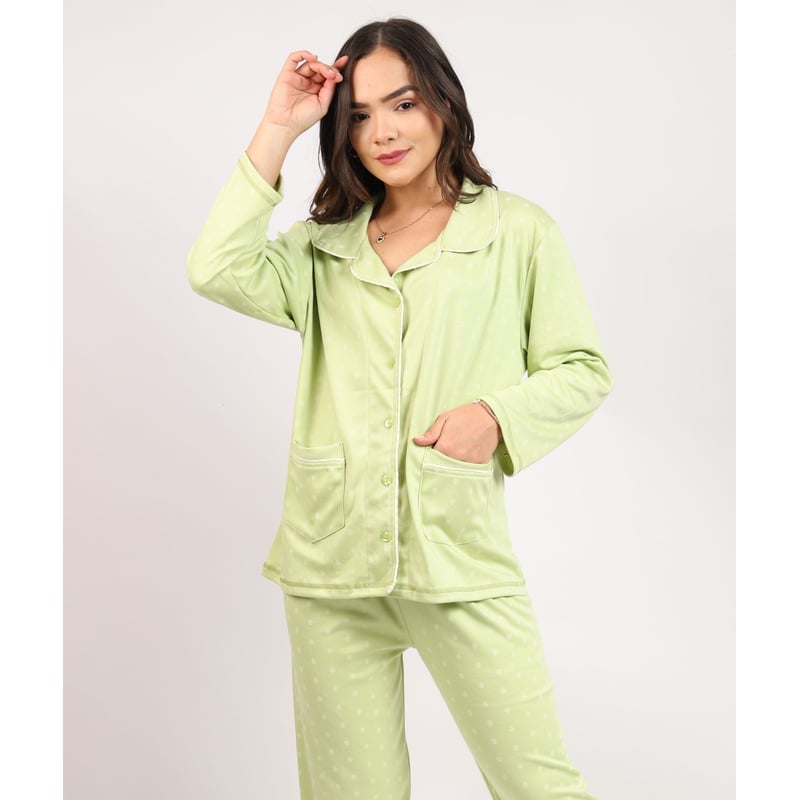 CONJUNTO MUJER VERDE PD004A PANTALÓN CAMISÓN KAMI SUEÑOS - 1