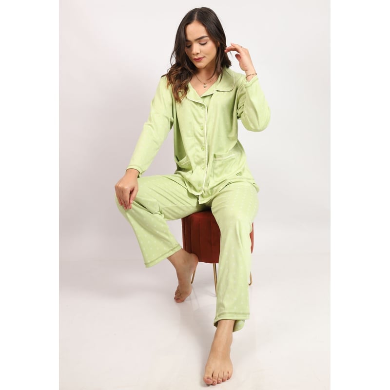 CONJUNTO MUJER VERDE PD004A PANTALÓN CAMISÓN KAMI SUEÑOS - 4