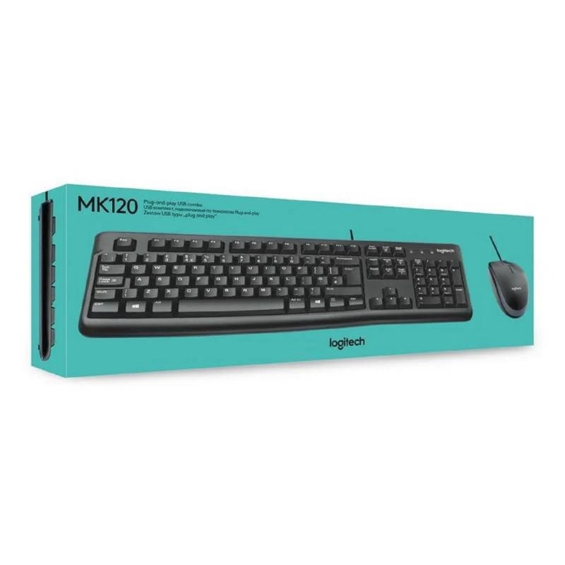 TECLADO LOGITECH MK120 MOUSE USB SP BLACK - 1