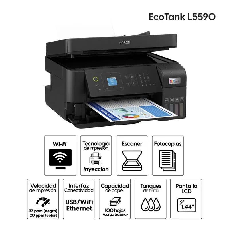 IMPRESORA MULTIFUNCIONAL EPSON L5590 WIFI ETHERNET/FAX/ADF - 3