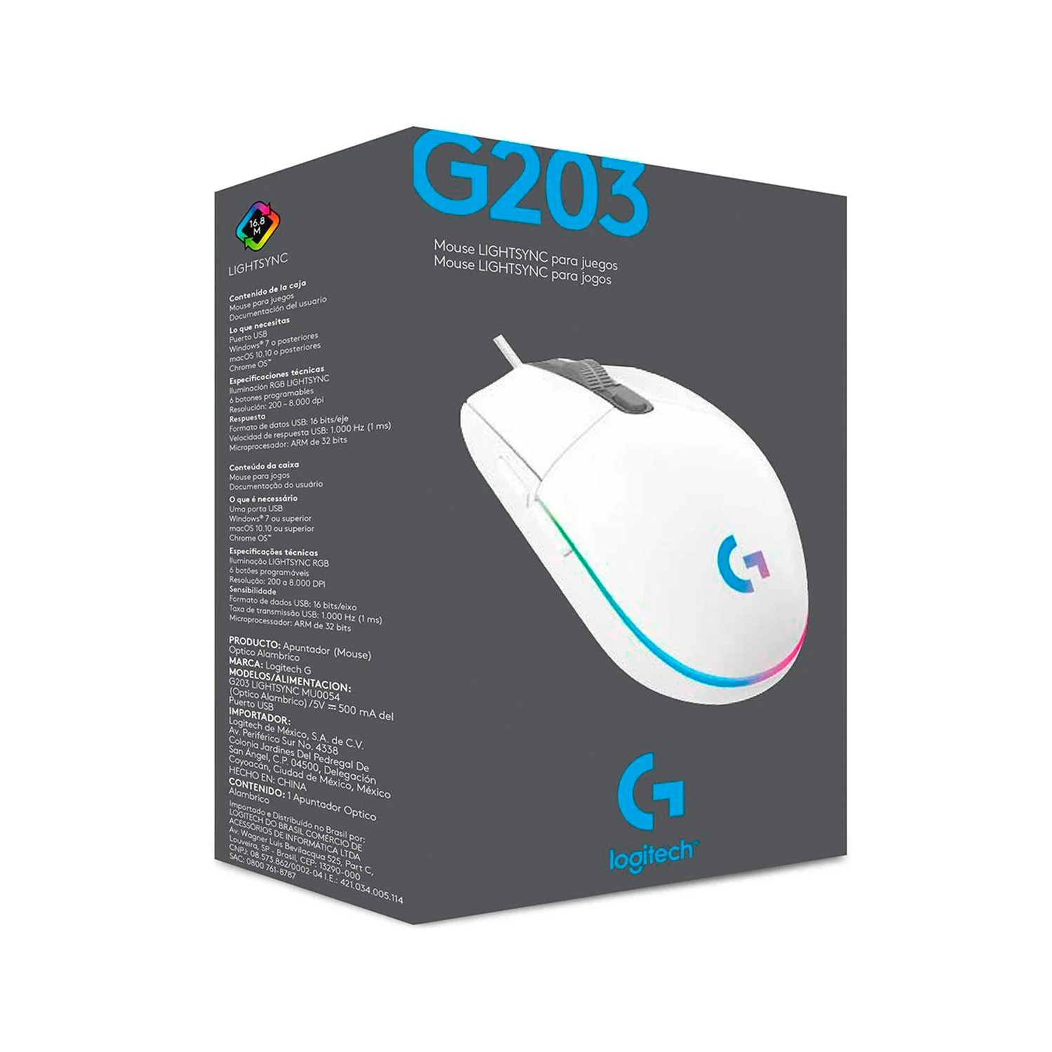 LOGITECH G203 MOUSE GAMER RGB 8,000 DPI – AZUL - 1