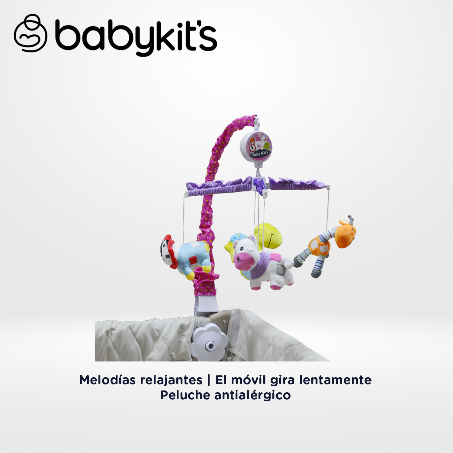 MOVIL MUSICAL PARA CUNA ANIMOVIL LILA - 1
