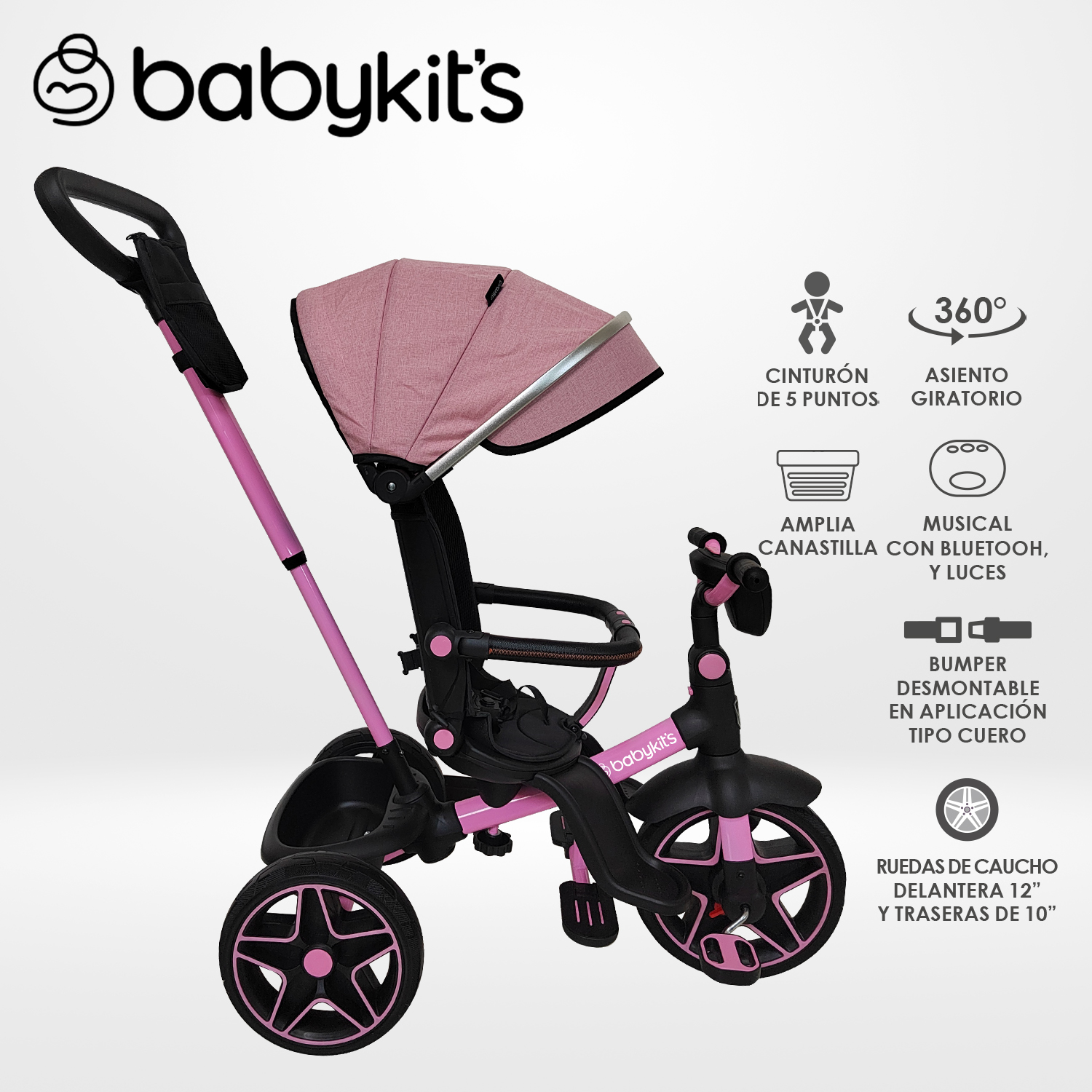 TRICICLO EXPLORER LX - 5 EN 1 ROSADO - 1