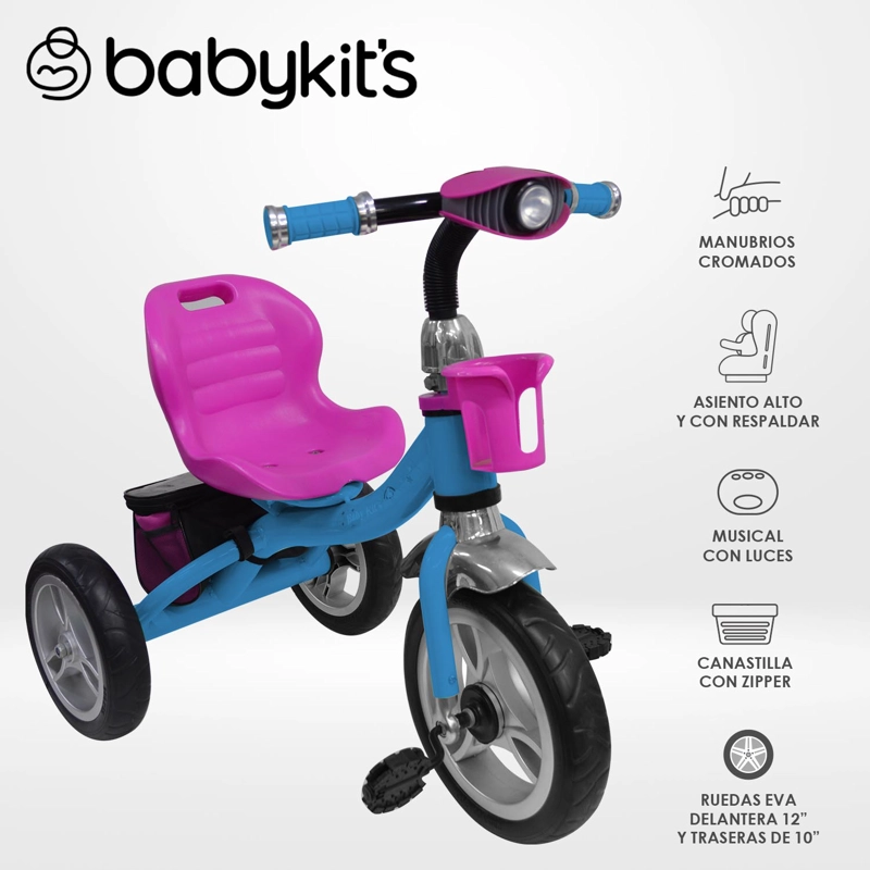 TRICICLO MAGNUM ROSADO-CELESTE - 1