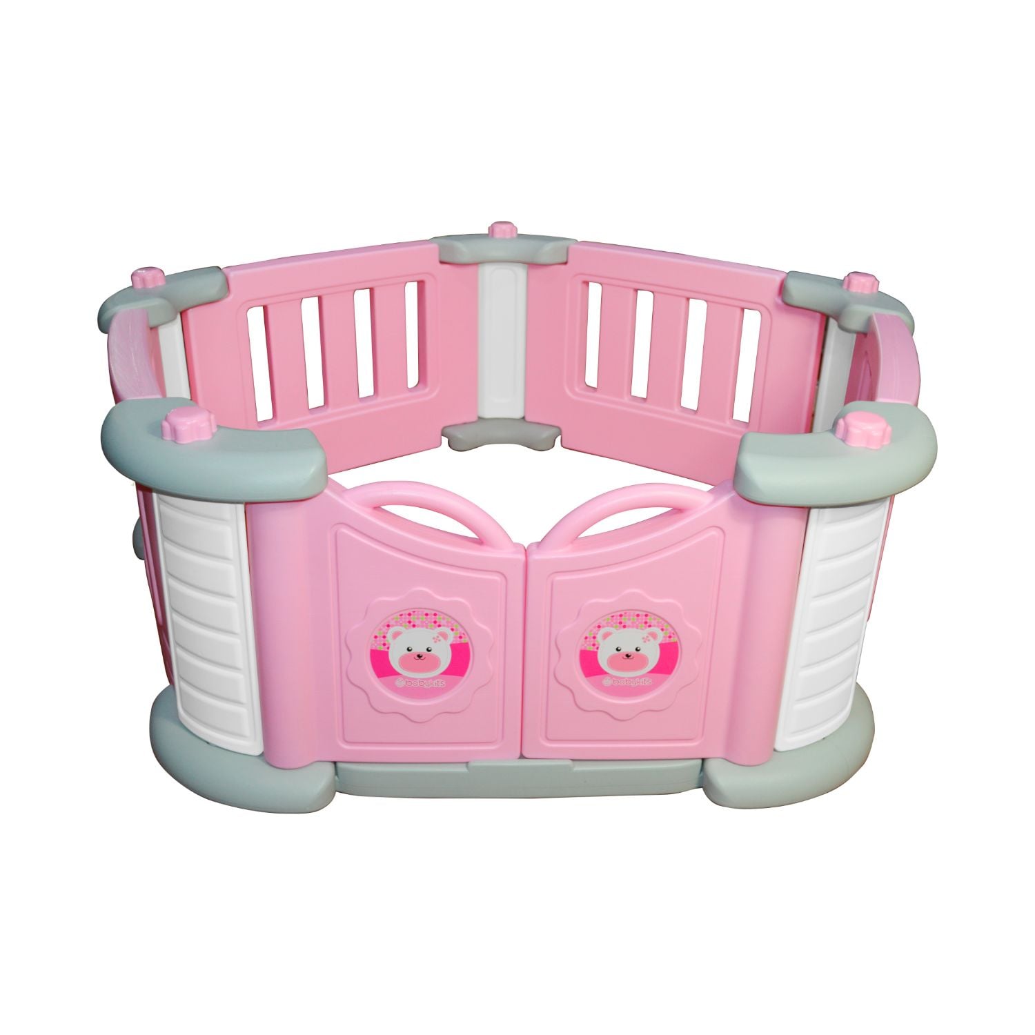 CORRAL PENTAGONO PARA NIÑOS ROSADO - 2