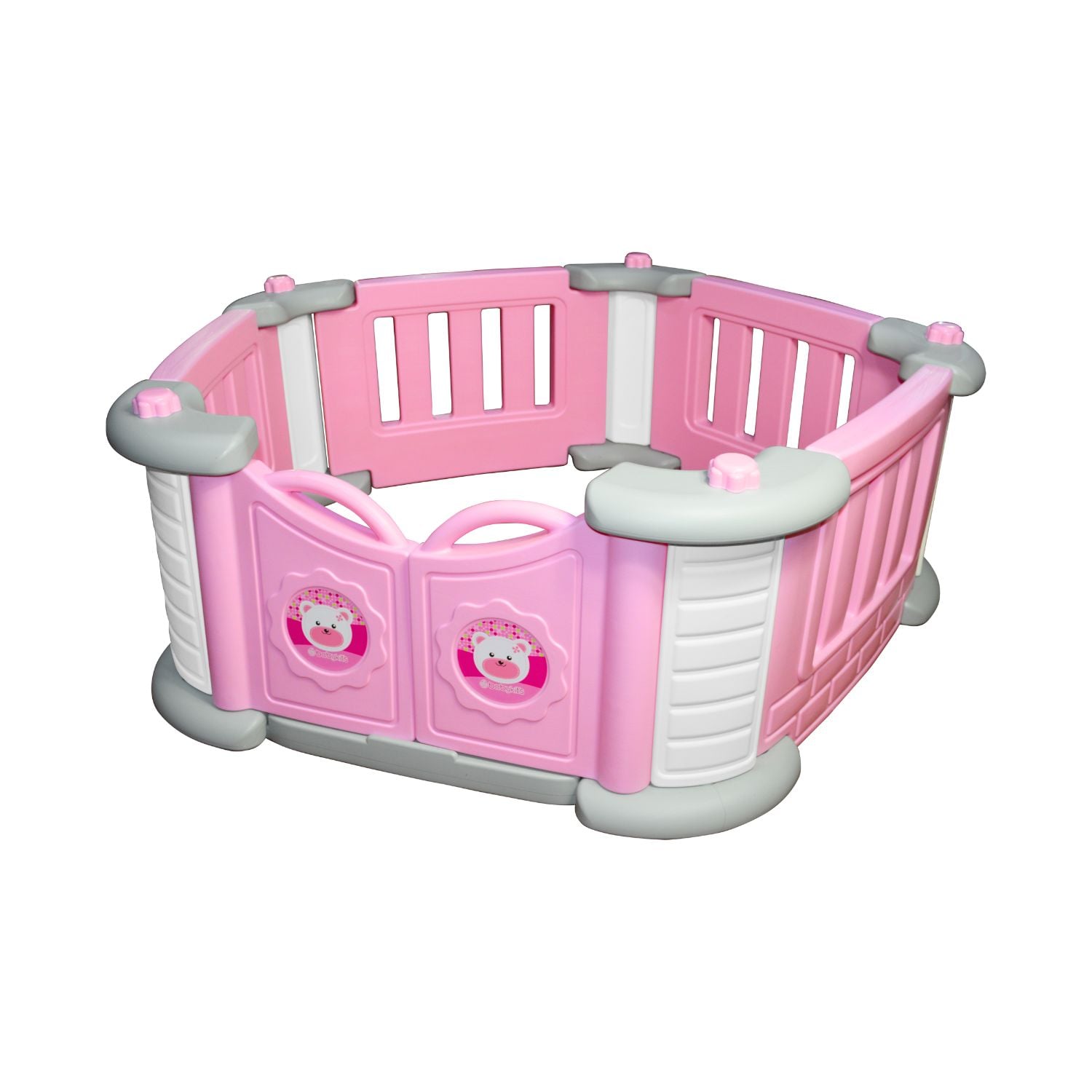 CORRAL PENTAGONO PARA NIÑOS ROSADO - 3