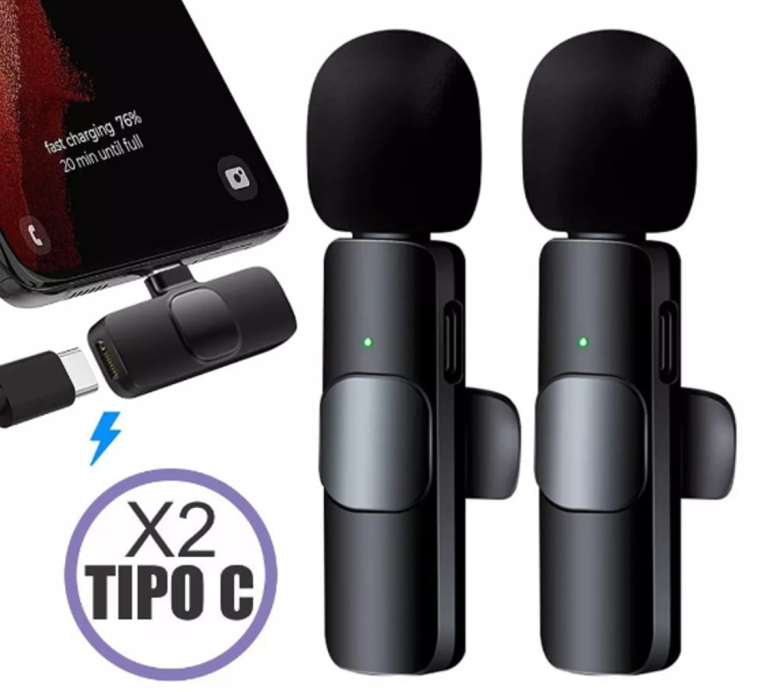 MICRÓFONOS INALÁMBRICO K9 DUAL TIPO C S SOLAPEROS 2 EN 1 K9 TIPO C - 1