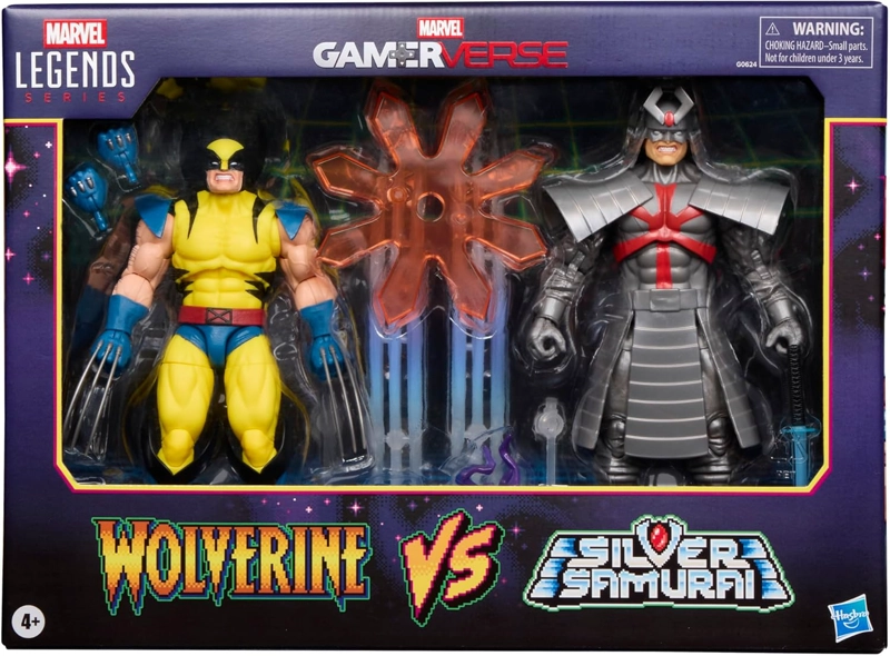 MARVEL LEGENDS SERIES GAMERVERSE WOLVERINE VS MARVEL'S SILVER SAMURAI, RETRO VIDEO GAME - 1