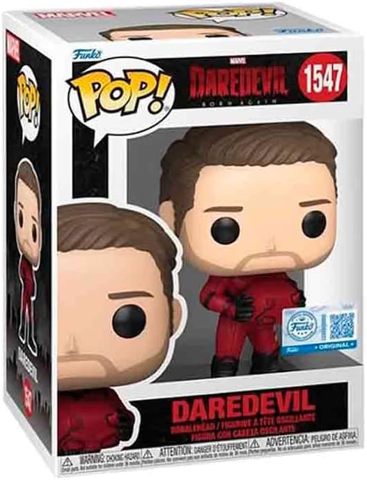 FUNKO POP! VINILO, FIGURA DESENMASCARADA DE DAREDEVIL, ROJO Y NEGRO - 1