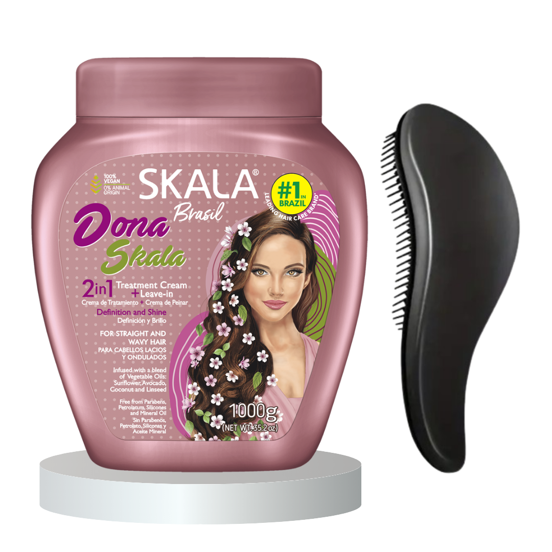 CREMA DE TRATAMIENTO Y PEINAR DONA SKALA CABELLOS ONDULADOS DE UN 1 KG - 1