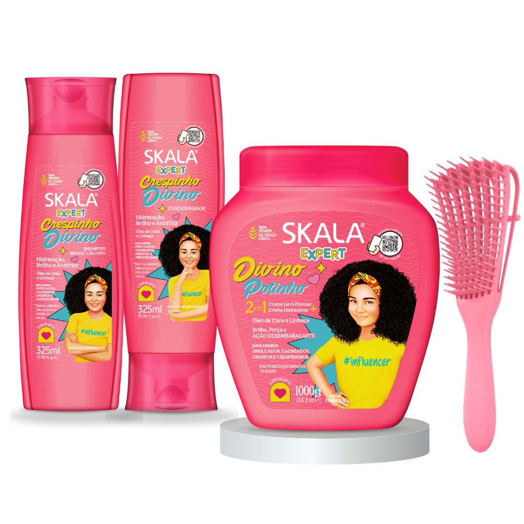 KIT DE CUIDADO Y DEFINCIÓN PARA NIÑAS CON RIZOS SKALA DIVINO POTINHO KIDS - 1