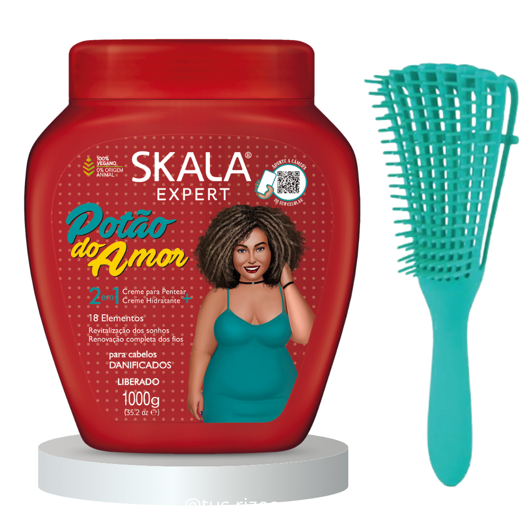 CREMA DE PEINAR Y TRATAMIENTO PARA CABELLOS RIZADOS Y CRESPOS POTAO DO AMOR SKALA - 2