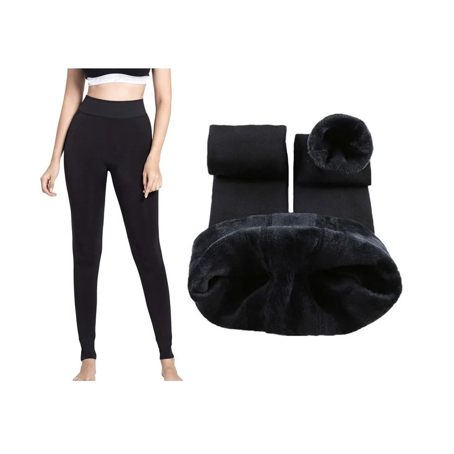 PANTALON LEGGINGS ABRIGADOR DE PELUCHE PARA EL FRIO - 1