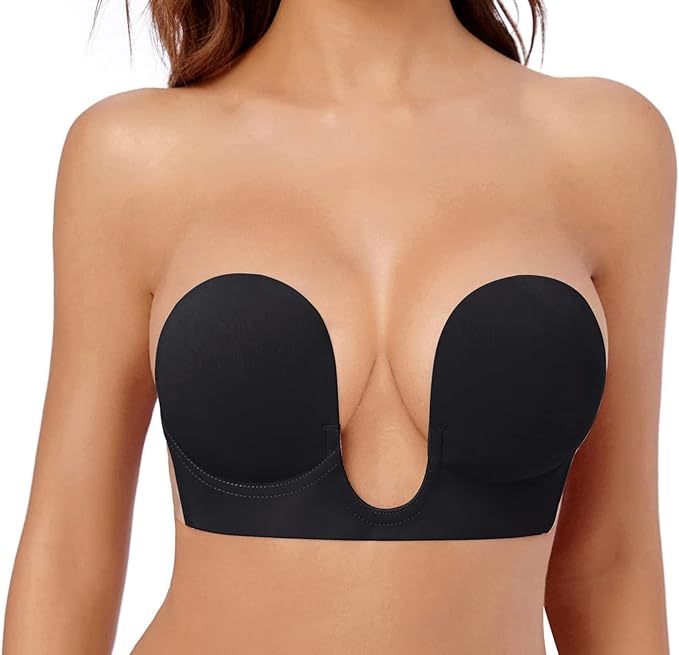 BRASIER BRA PUSH UP ESCOTE PROFUNDO STRAPLE SIN ESPALDA+TIRAS DE SILICONA - 1