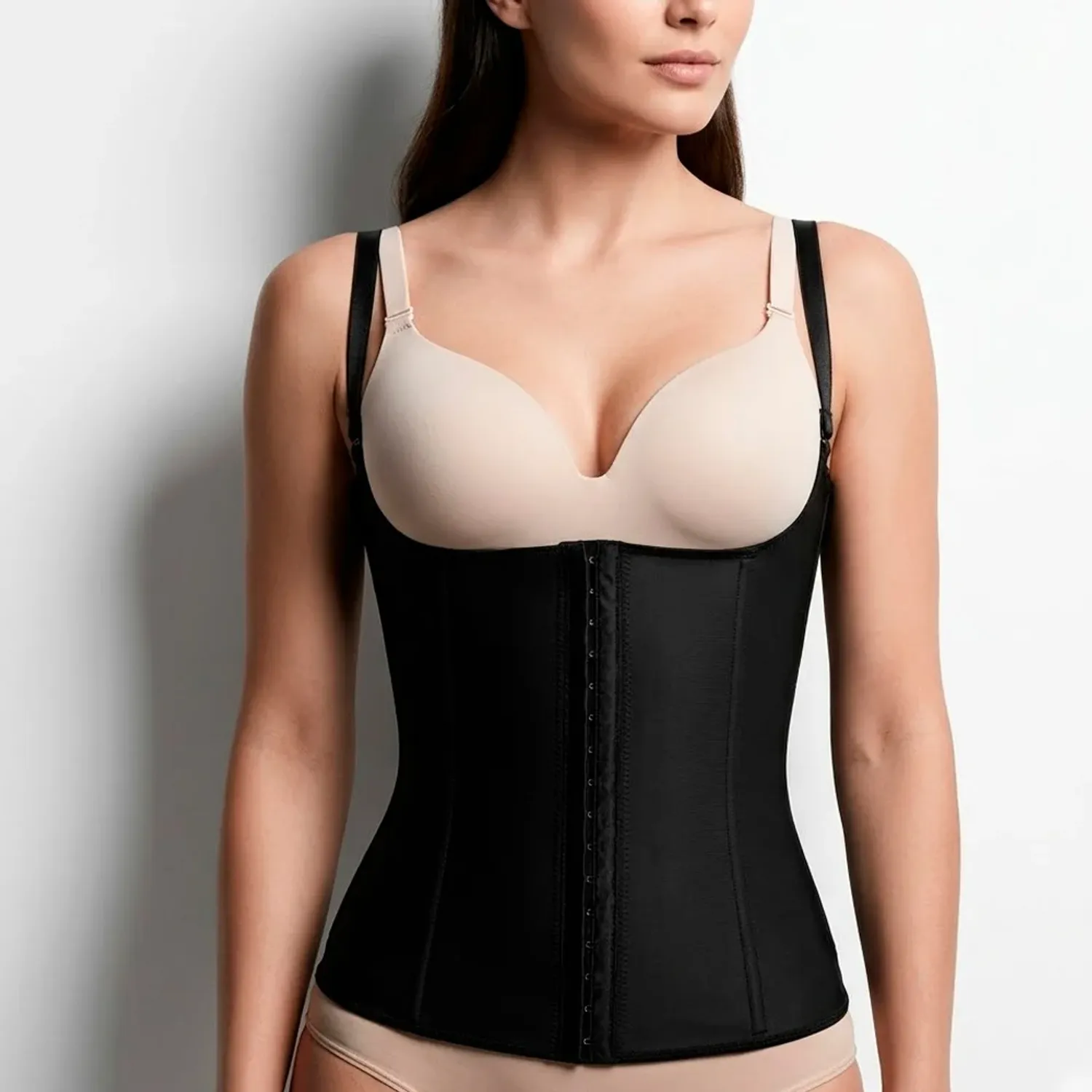 FAJA CHALECO CORSELETTE CON TIRANTES Y SENOS LIBRES - 1