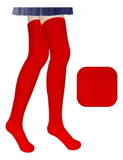 MEDIAS BUCANERAS LARGAS ROJAS PARA MUJER - 2