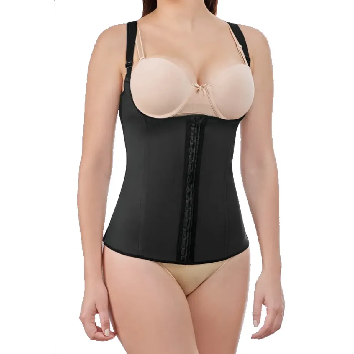 FAJA CHALECO BRASILERO CORSELETTE ESBELT CON TIRANTES Y SENOS LIBRES - 1