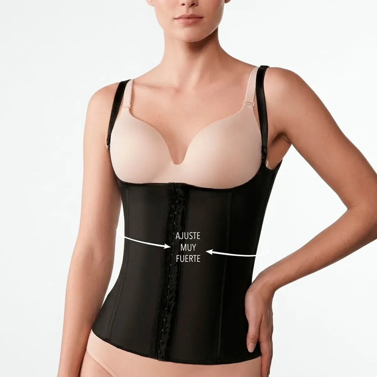 FAJA CHALECO BRASILERO CORSELETTE ESBELT CON TIRANTES Y SENOS LIBRES - 3