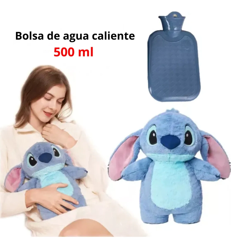 PELUCHE STITCH  + BOLSA AGUA CALIENTE PARA CÓLICOS AZUL - 7