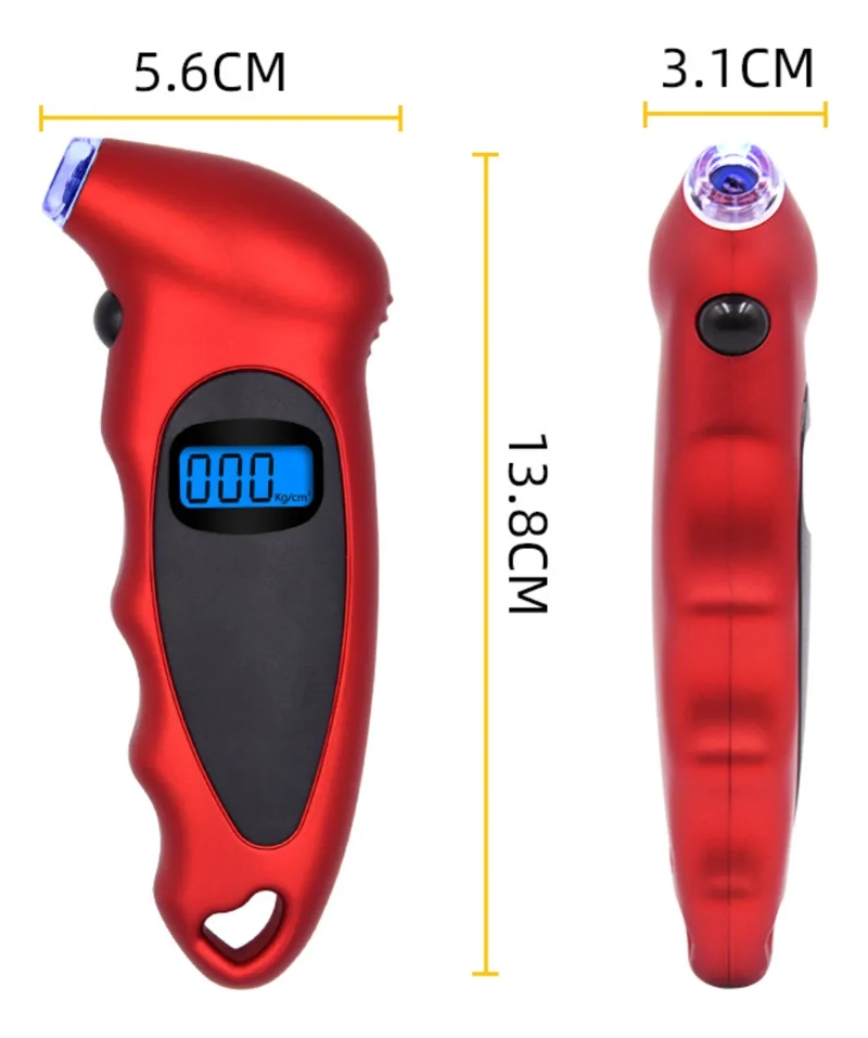 MEDIDOR DE PRESIÓN DIGITAL PORTÁTIL PARA NEUMÁTICOS 150 PSI - GRIS - 4