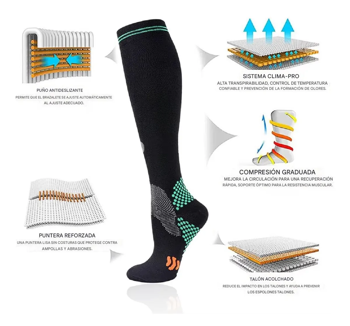 MEDIAS DEPORTIVAS DE COMPRESIÓN UNISEX PARA VARICES - 2