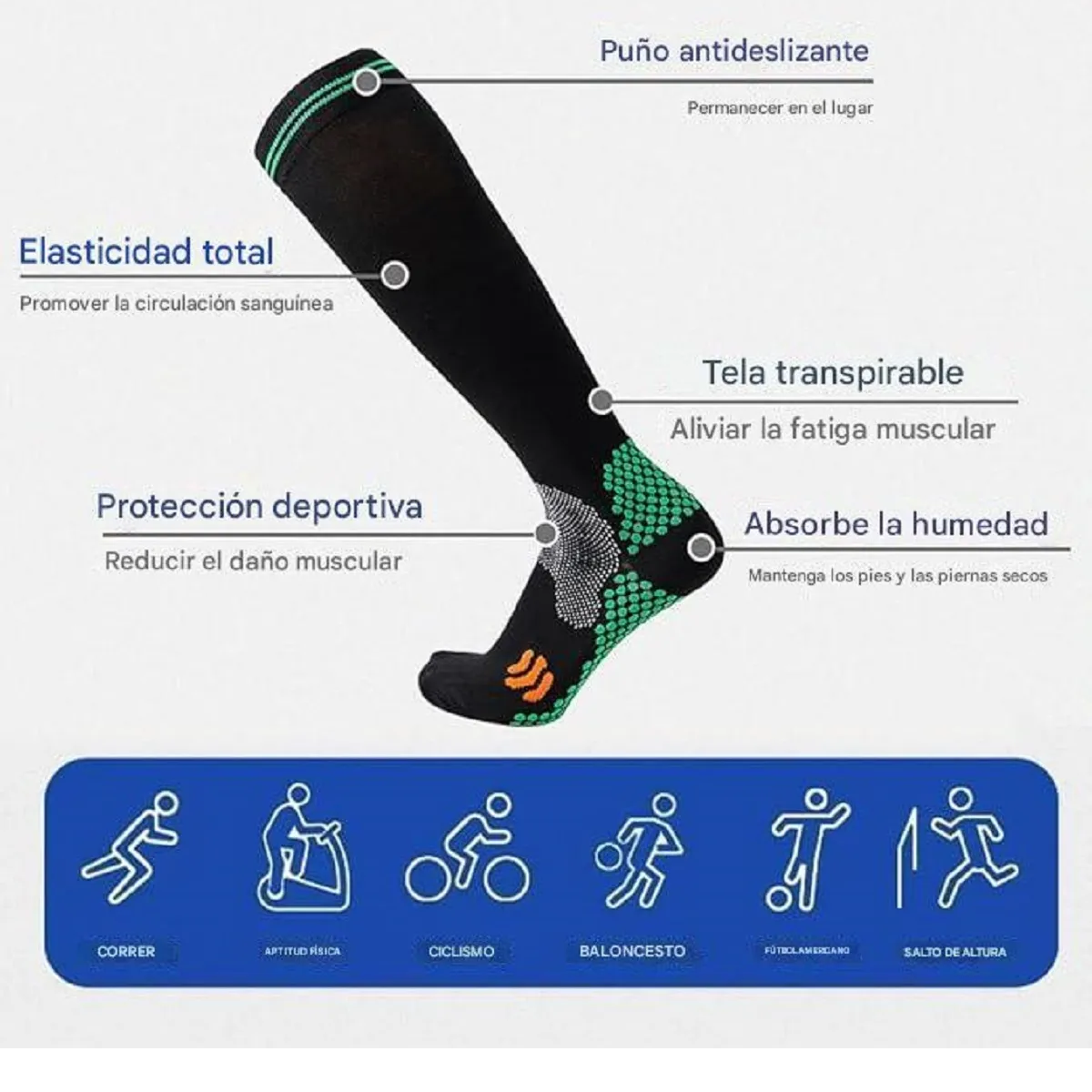 MEDIAS DEPORTIVAS DE COMPRESIÓN UNISEX PARA VARICES - 4