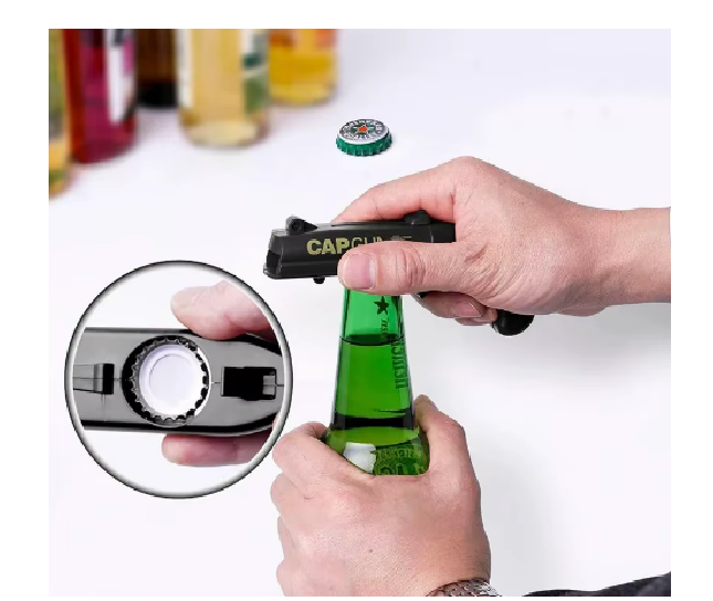 CAP GUN - DESTAPADOR DE BOTELLAS TIPO PISTOLA LANZA CHAPITAS - 7
