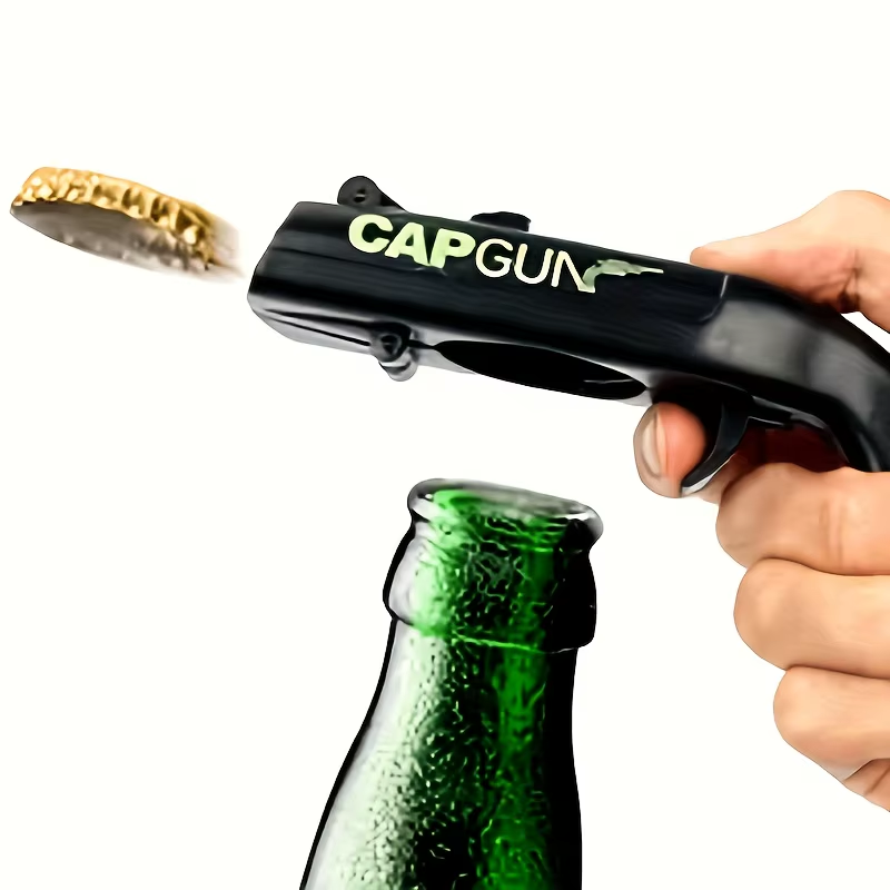 PACK X2 - CAP GUN - DESTAPADOR DE BOTELLAS TIPO PISTOLA LANZA CHAPITAS - 5