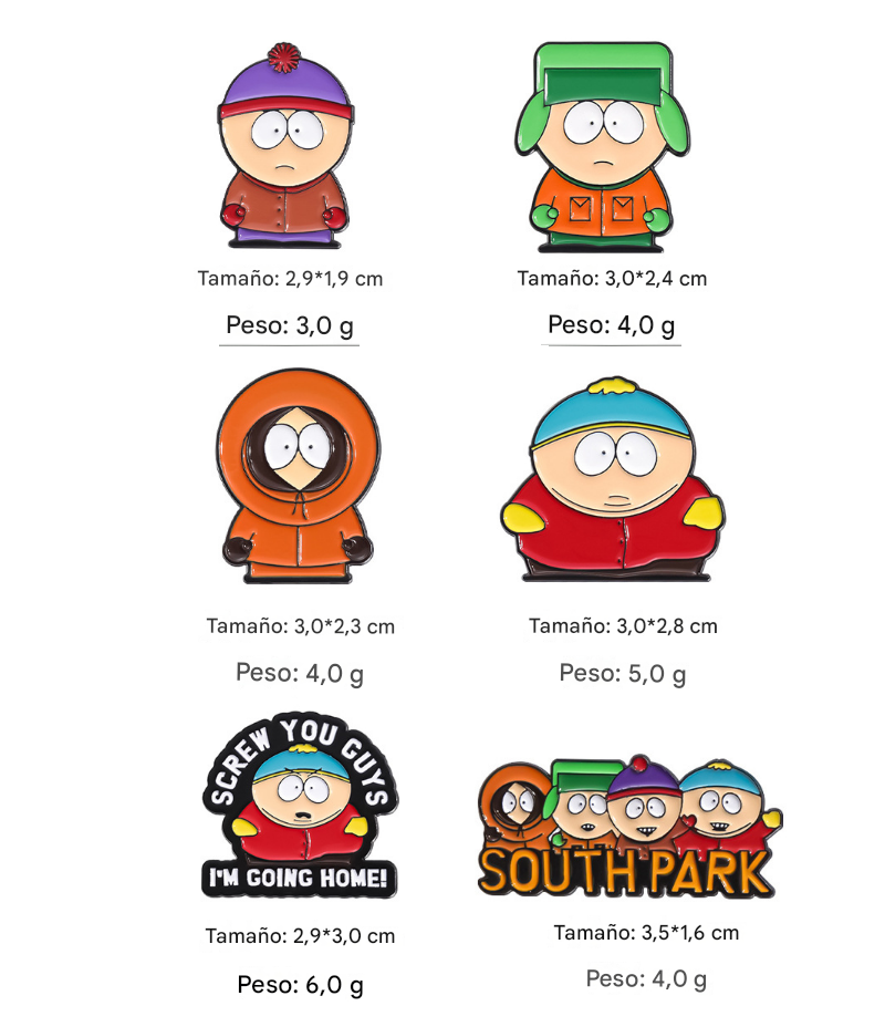 PACK X6 PINES SOUTH PARK COLECCIONABLES METÁLICOS BROCHES - 2