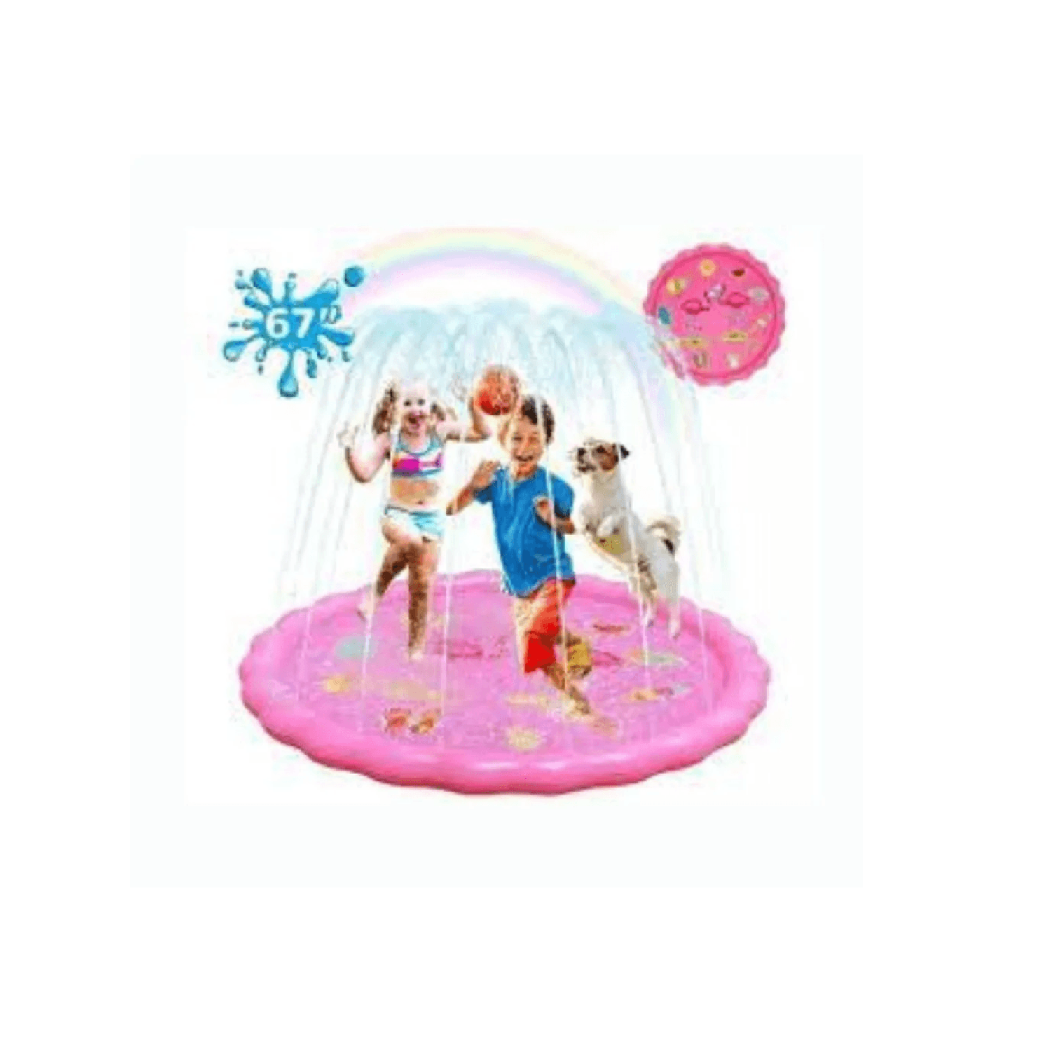 PISCINA PILTETA ROCIADOR NIÑOS ROSADO - 2