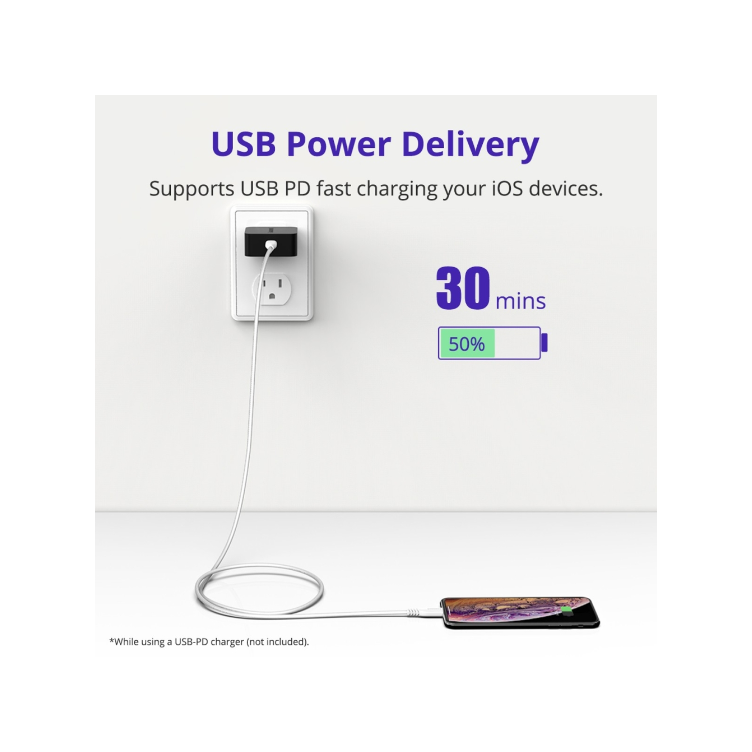 CABLE TRONSMART USB-C A LIGHTNING MFI - CARGA + DATOS 1M - 4