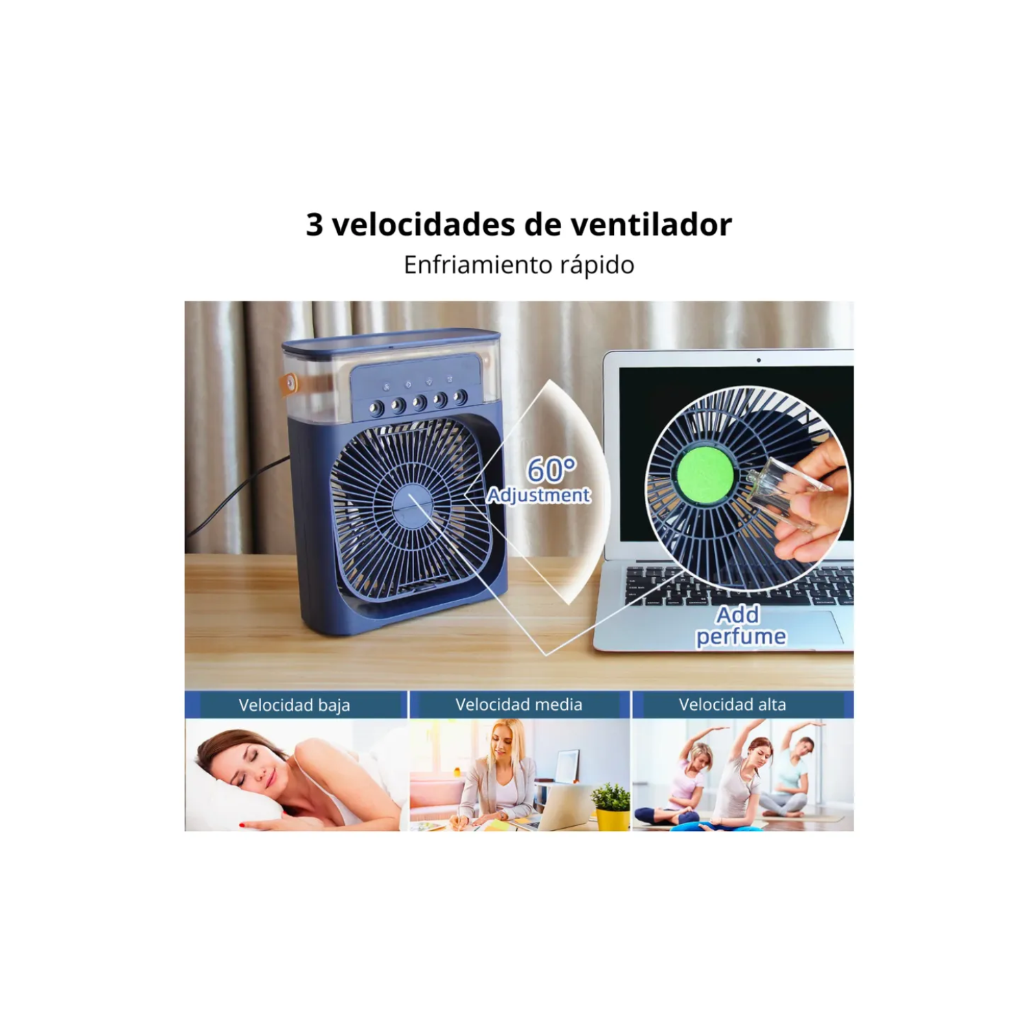 VENTILADOR HUMIDIFICADOR PORTÁTIL - 2