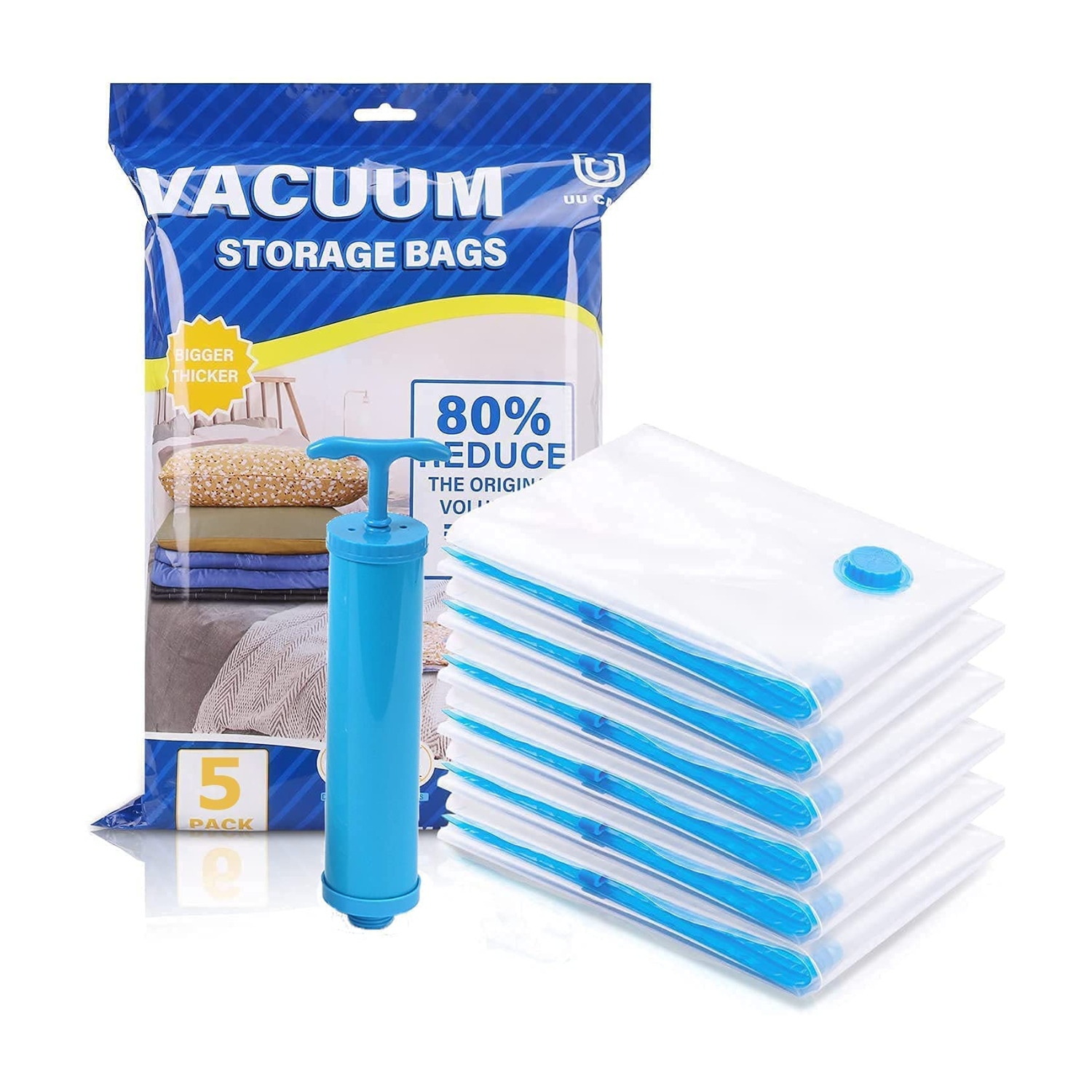 SET X5 BOLSAS AL VACÍO AHORRADORA DE ESPACIO MÁS INFLADOR SUCCIONADOR - 1