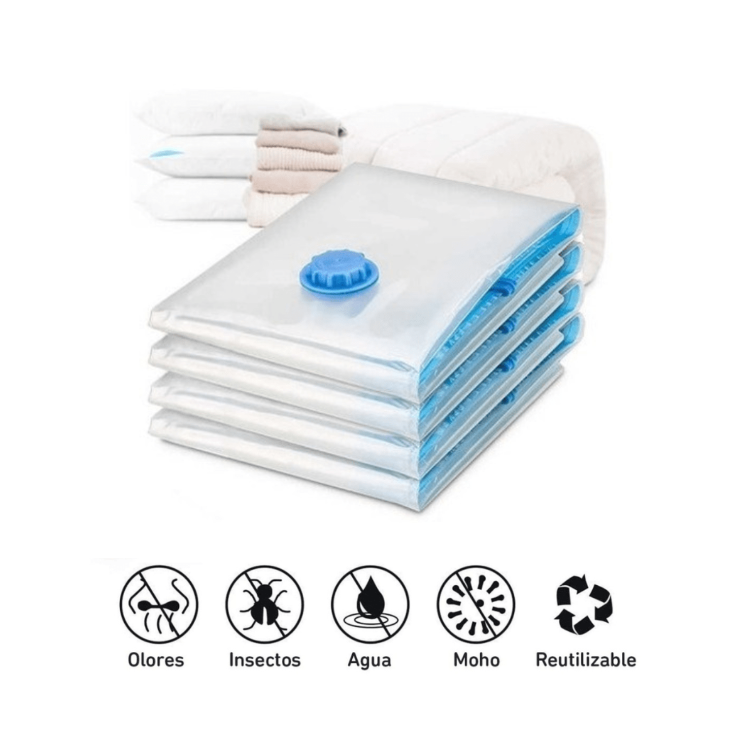 SET X5 BOLSAS AL VACÍO AHORRADORA DE ESPACIO MÁS INFLADOR SUCCIONADOR - 3
