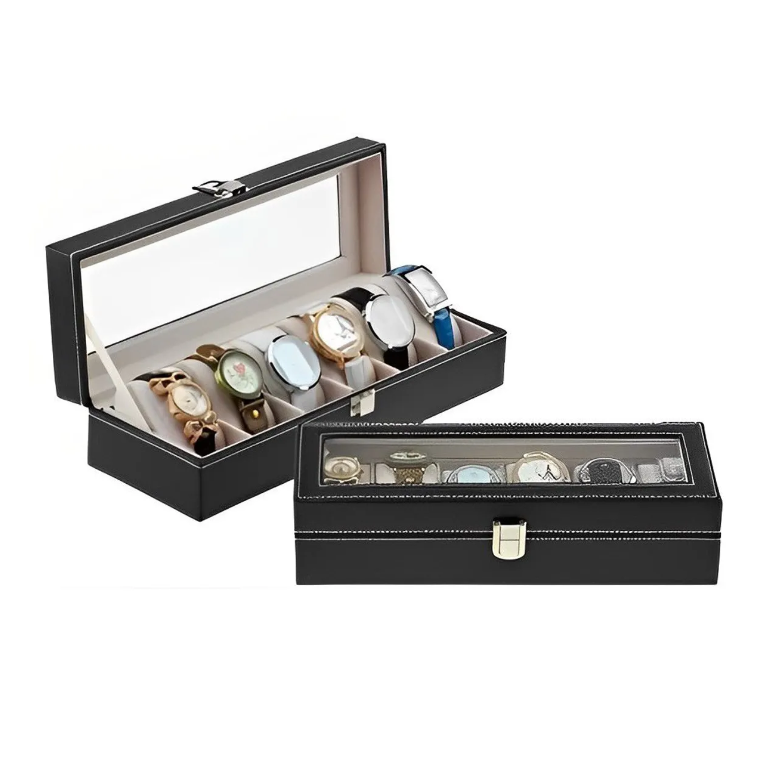 CAJA ORGANIZADORA DE RELOJES 6 ESPACIOS - 1