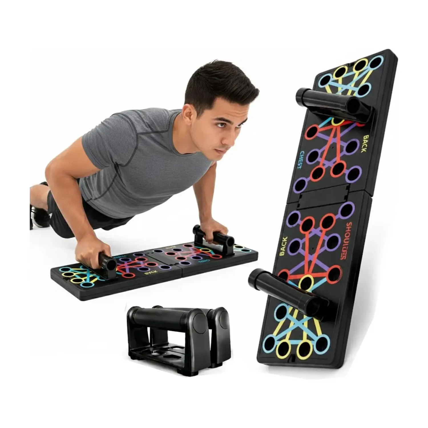 TABLERO DE FLEXIONES PLEGABLE PUSH UP MULTIFUNCIONAL - 1