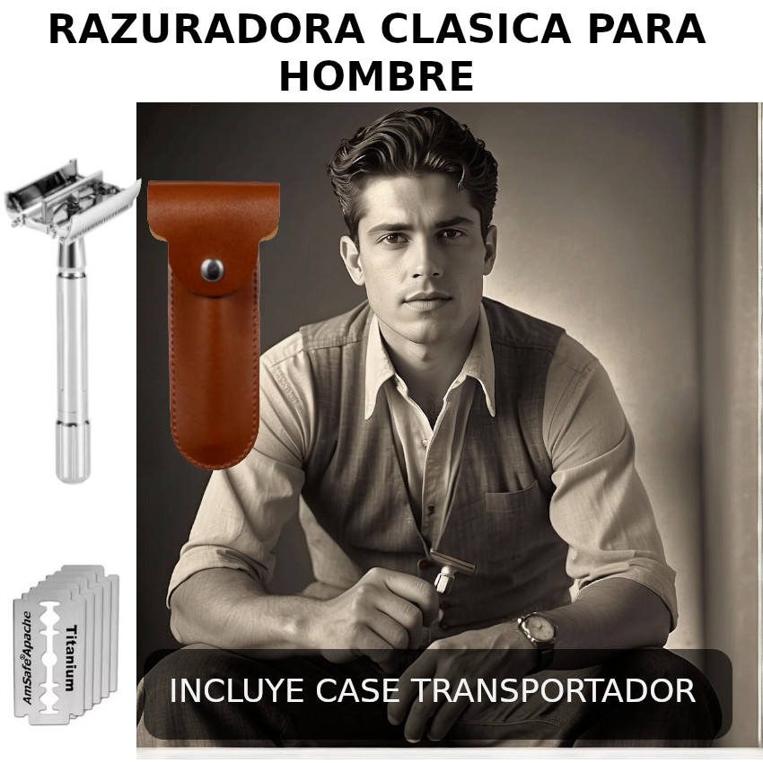 Máquina Afeitar Mariposa Afeitadora Clásica Doble Filo + Hojillas Gillete - 4