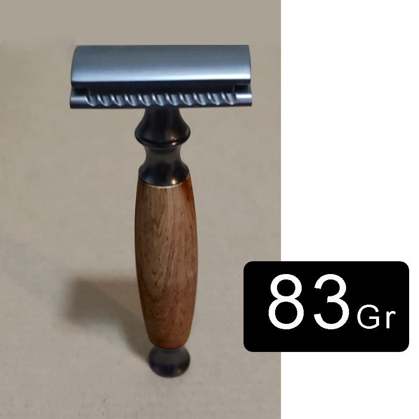 MAQUINA AFEITAR RASURADORA CLÁSICA AFEITADORA METAL Y MADERA+ NAVAJAS - 6