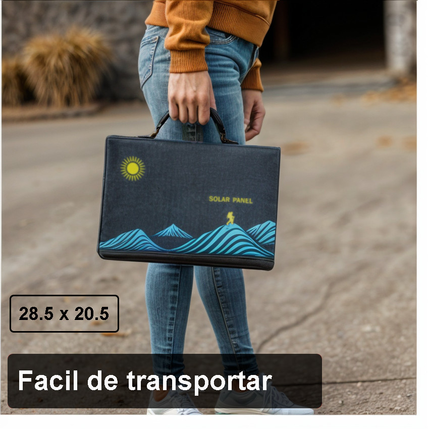 PANEL SOLAR PORTATIL PLEGABLE 50W CARGADOR USB/ DC 6 CUERPOS - 2