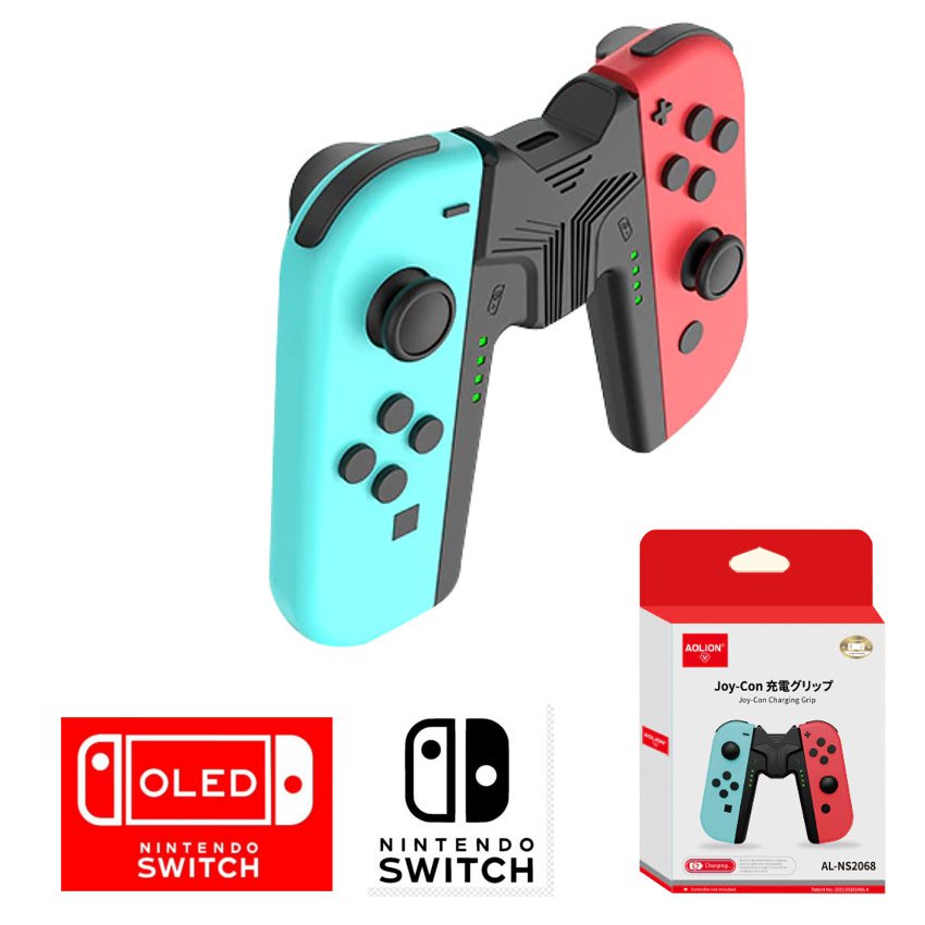 2 EN 1: MANDO SOPORTE CARGADOR ESTACION AGARRE NINTENDO SWITCH OLED - 1