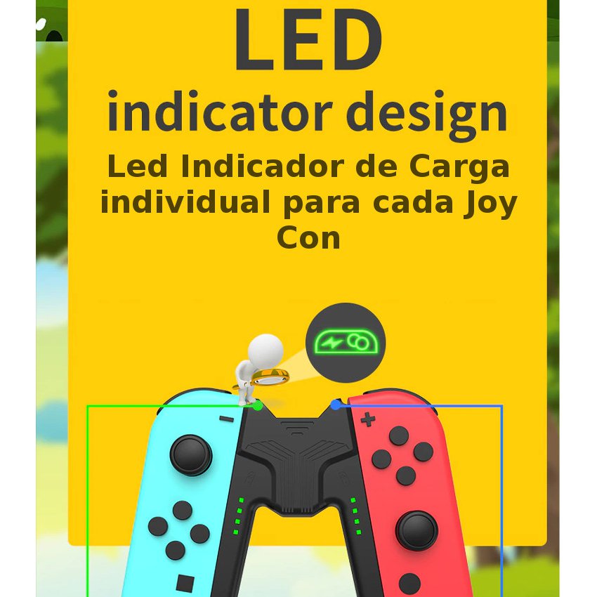 2 EN 1: MANDO SOPORTE CARGADOR ESTACION AGARRE NINTENDO SWITCH OLED - 2