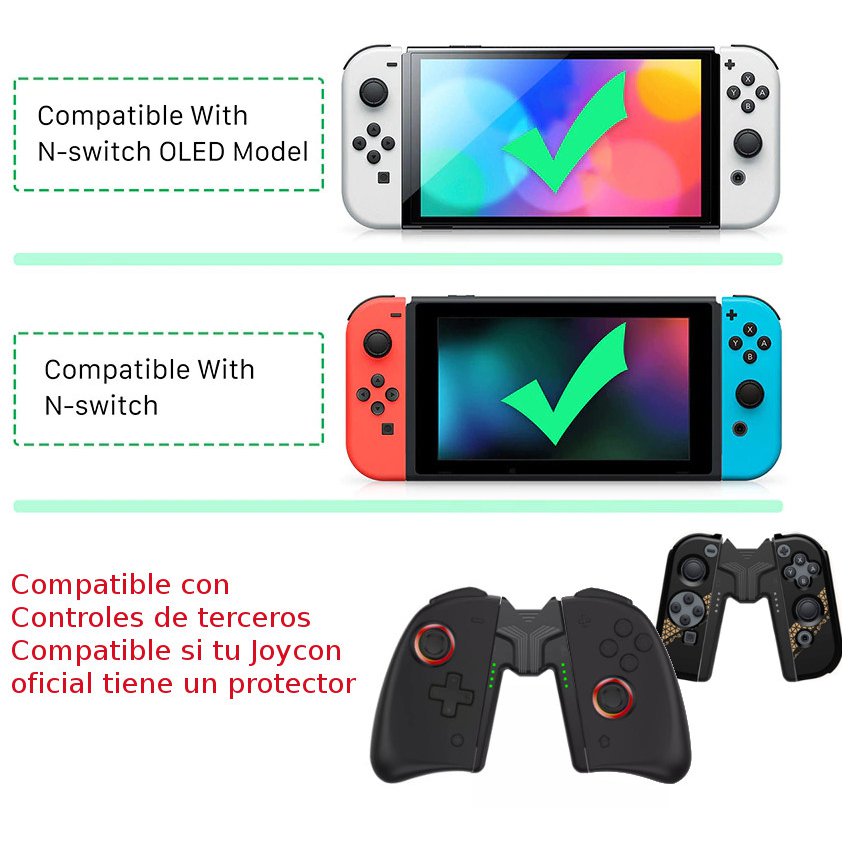 2 EN 1: MANDO SOPORTE CARGADOR ESTACION AGARRE NINTENDO SWITCH OLED - 4