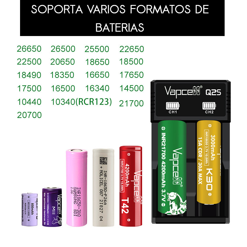 CARGADOR BATERIAS 18650 LI-ION AA AAA PILA RECARGABLE AUTO PROTECCION - 4