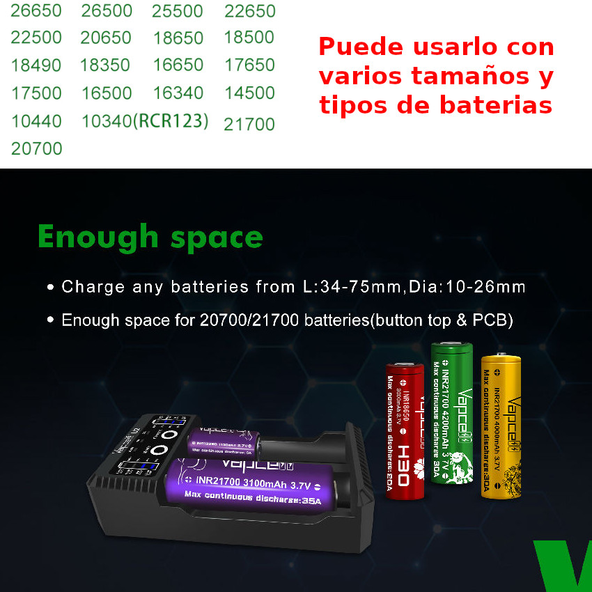 CARGADOR BATERIAS18650 LI-ION AA AAA LIFEPO 4 FAST CHARG 2A POWERBANK - 4