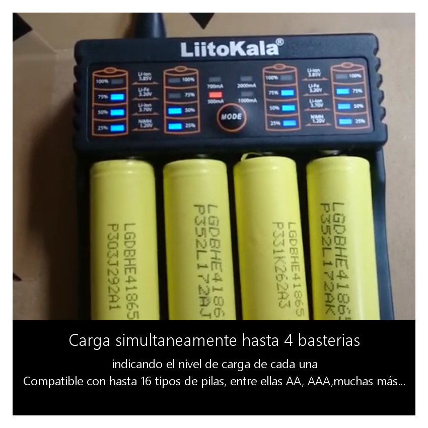 CARGADOR BATERIAS 18650 AA AAA PILA RECARGABLE LII-402 LI-ION PWRBANK - 5