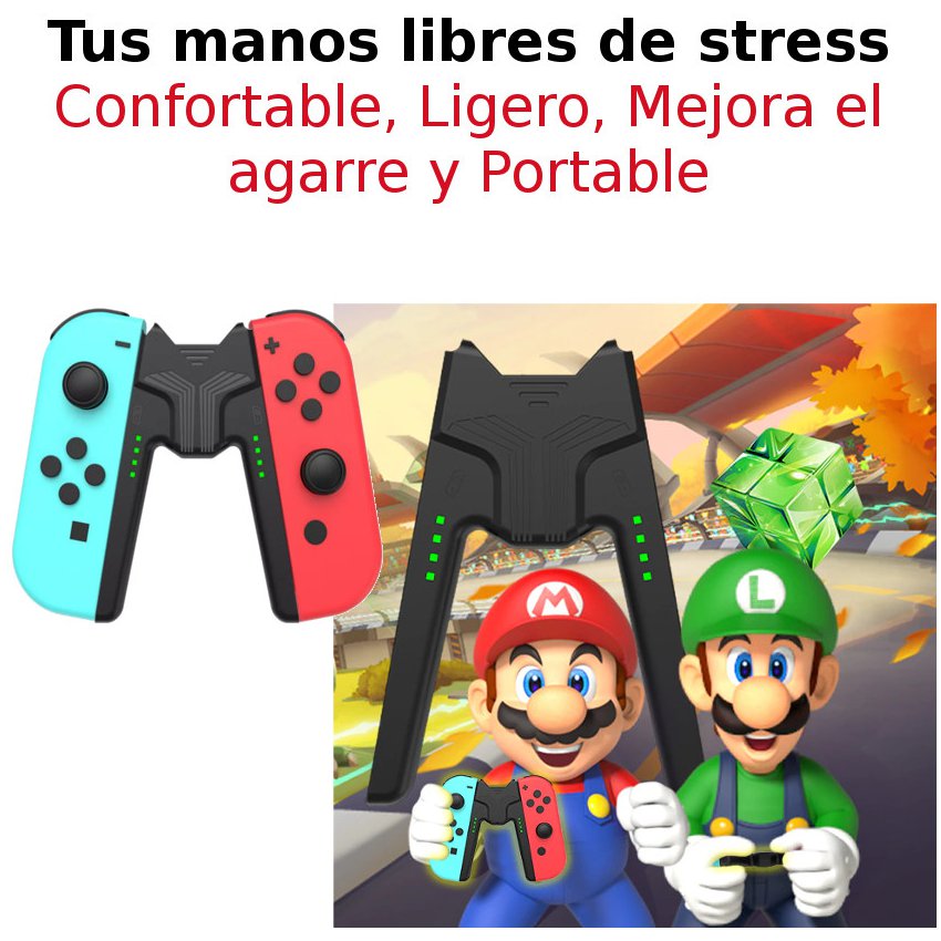 CARGADOR USB C SOPORTE STAND JOYSCON JOY CON NINTENDO SWITCH OLED - 2
