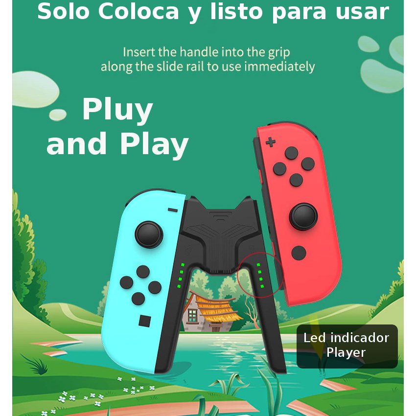 CARGADOR USB C SOPORTE STAND JOYSCON JOY CON NINTENDO SWITCH OLED - 5