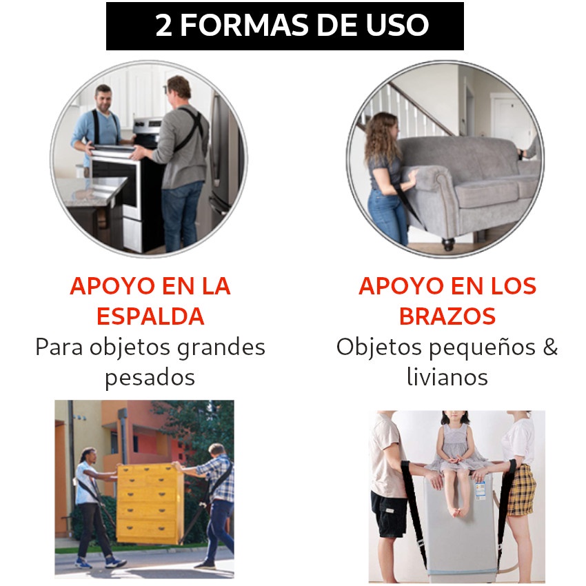 CORREA MUDANZA FAJA OBJETOS PESADOS VERSIÓN HOGAR MEJORADA - 2