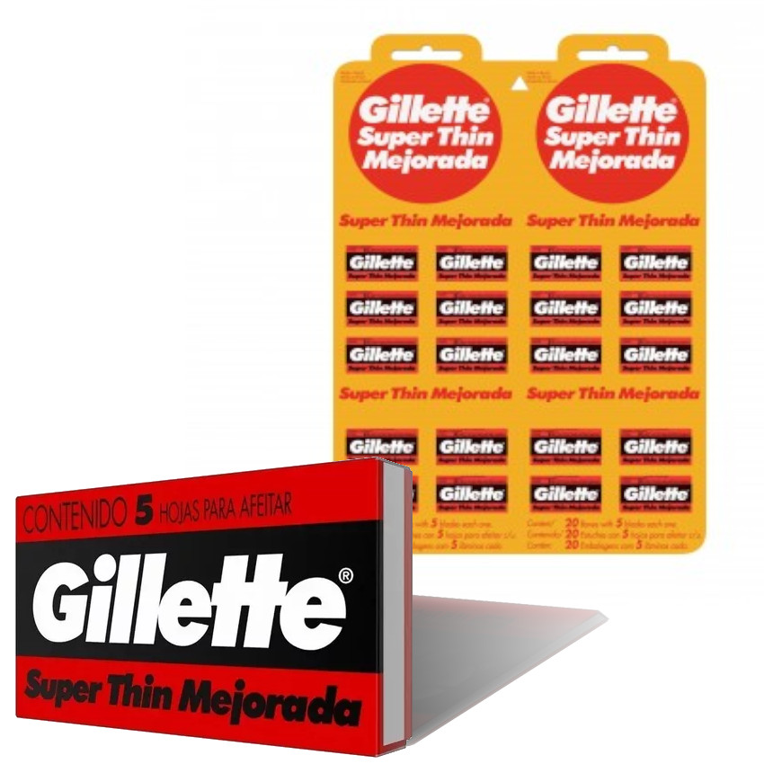 2 BLÍSTER HOJA AFEITAR GILLETTE HOJILLA ACERO INOXIDABLE BARBERIA - 1