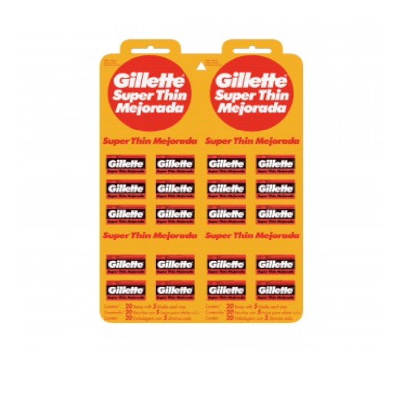 2 BLÍSTER HOJA AFEITAR GILLETTE HOJILLA ACERO INOXIDABLE BARBERIA - 2